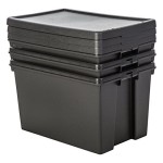 Wham Crystal 62 Litre Box & Lid, Clear with Black Lid, 37 cm X 59.5 cm X 39.5 cm